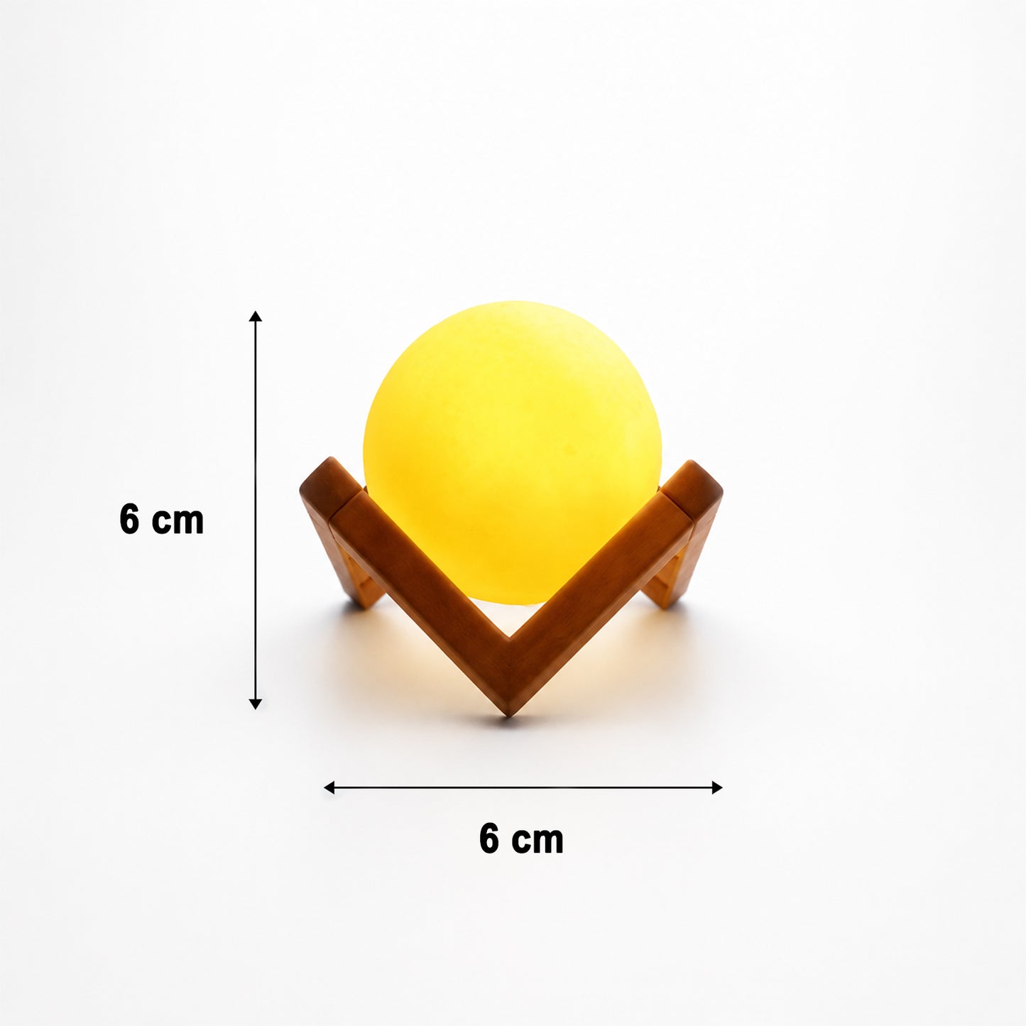 Led Ball Night Lamp With Wooden Stand (1 Pc)