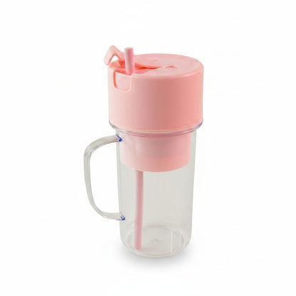 Portable Crusher Juicer With Handle  Straw Usb Rechargeable 6 Blades (420 Ml)